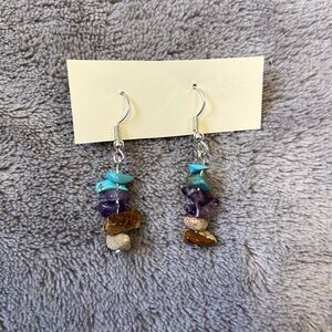 Handmade Colorful Crystal Chip Earrings